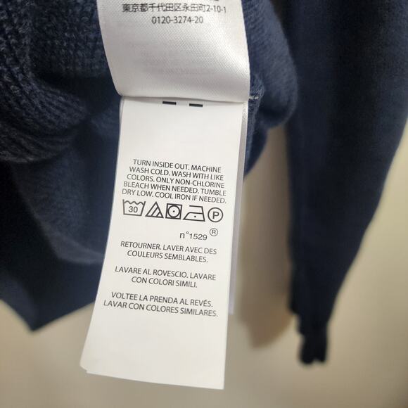 Polo Ralph Lauren textured navy 100% Pima cotton sweater men's size extra large - Picture 6 of 7